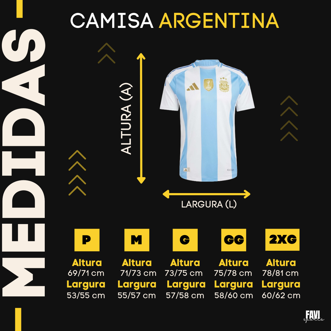 tamanho camisa argentina